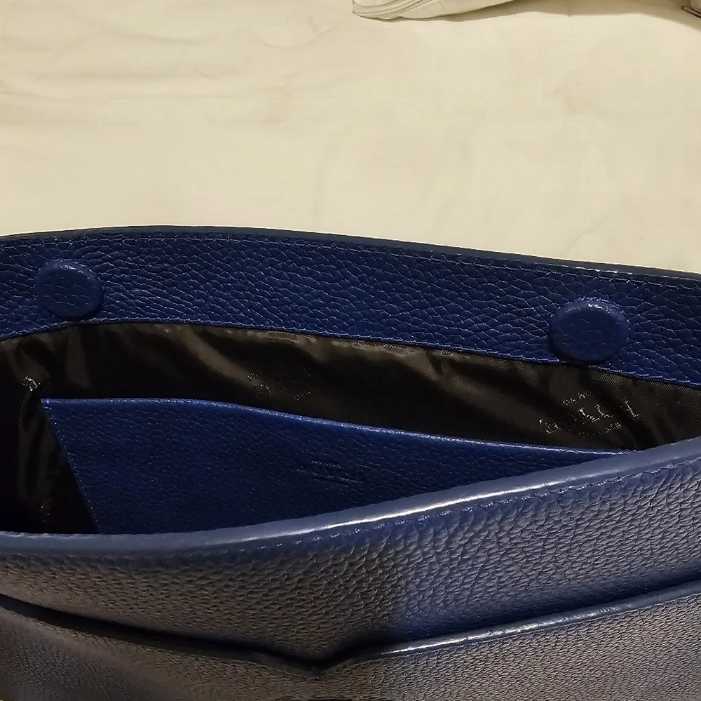 Blue Leather Underarm Portfolio -  13″ Laptop Sleeve by Royce